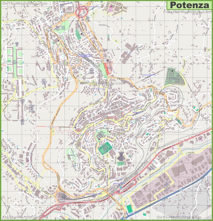 Large detailed map of Potenza