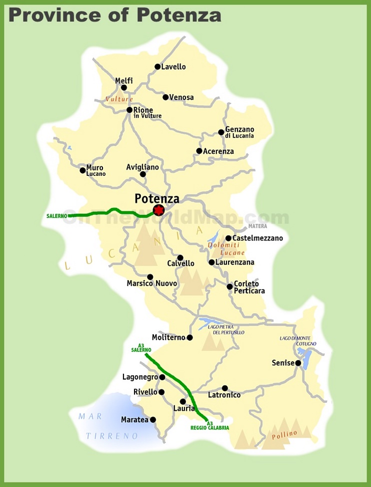 Province of Potenza map