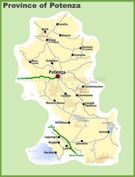 Provincia di Potenza Mappa