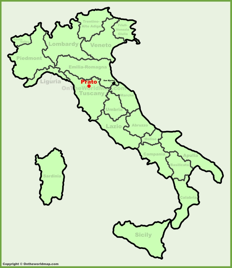 Prato location on the Italy map