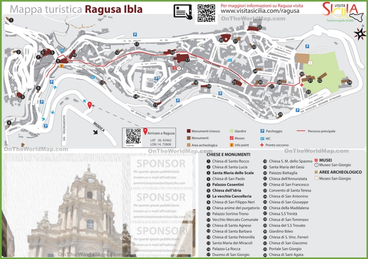 Ragusa Ibla tourist map