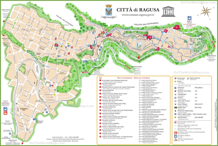 Ragusa tourist map