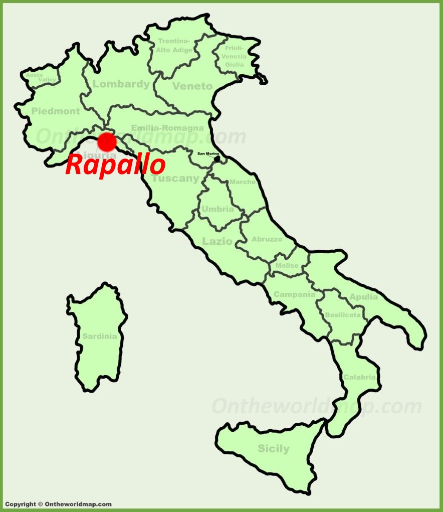 Rapallo location on the Italy map