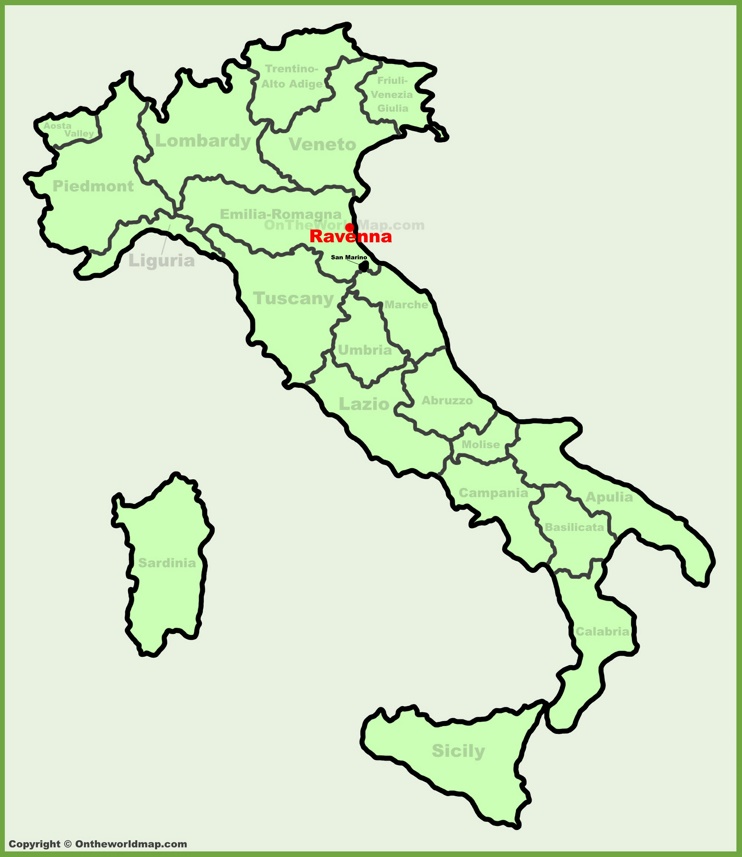 Ravenna location on the Italy map