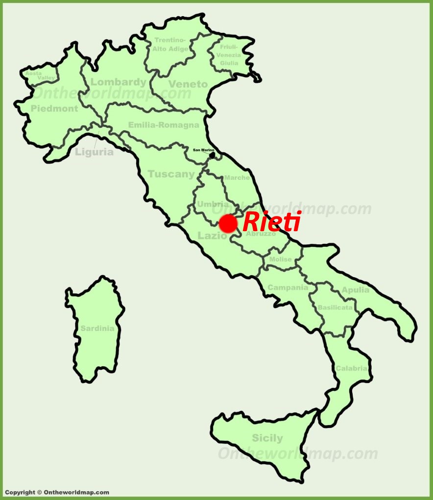 Rieti location on the Italy map
