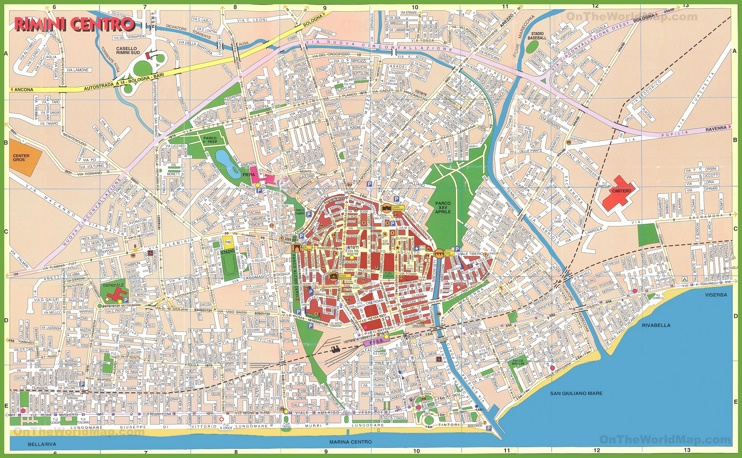 Rimini - Mappa di centro città