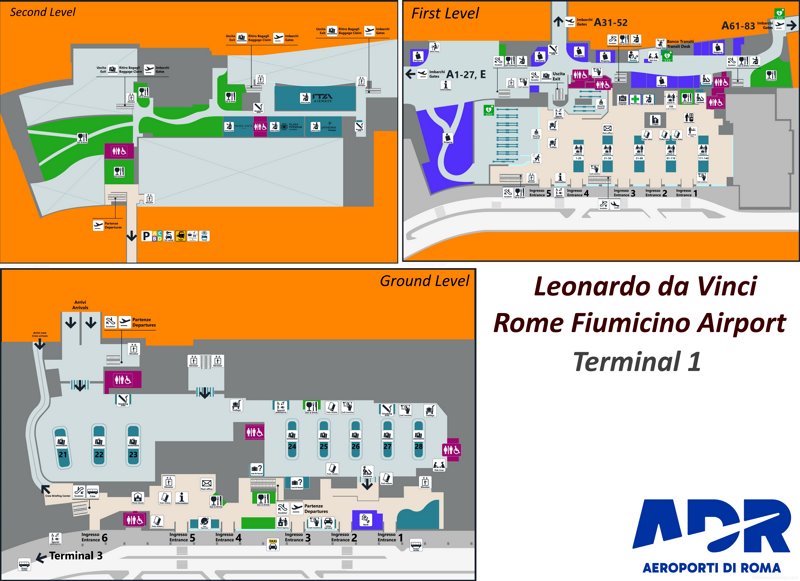 Fiumicino Airport Terminal 1 Map