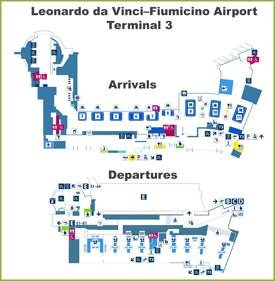 Fiumicino- Mappa del Terminale 3 dell'aeroporto