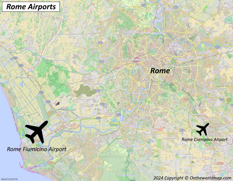 Rome Airports Map