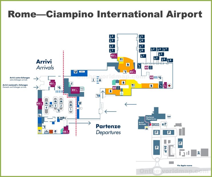 Roma—Ciampino - Mappa dell'aeroporto internazionale