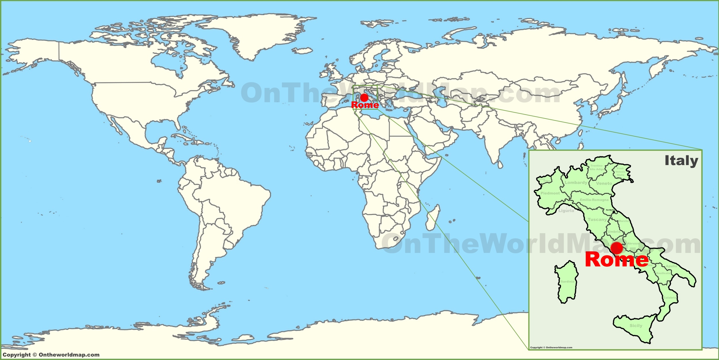 Where Is Rome Located On The World Map - CYNDIIMENNA