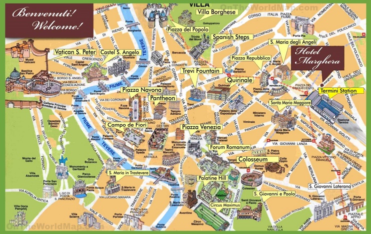 Rome sightseeing map