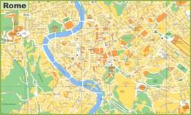 Tourist map of Rome with sightseeings