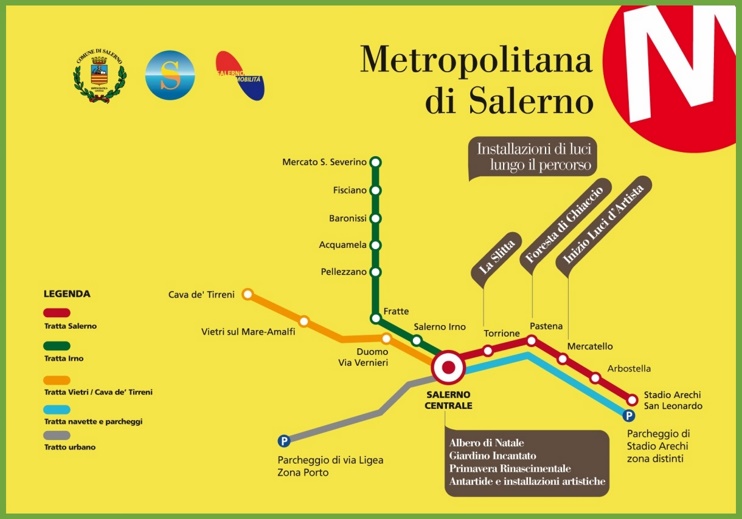 Salerno - Mappa della metropolitana