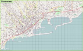 Grande mappa dettagliata di Sanremo