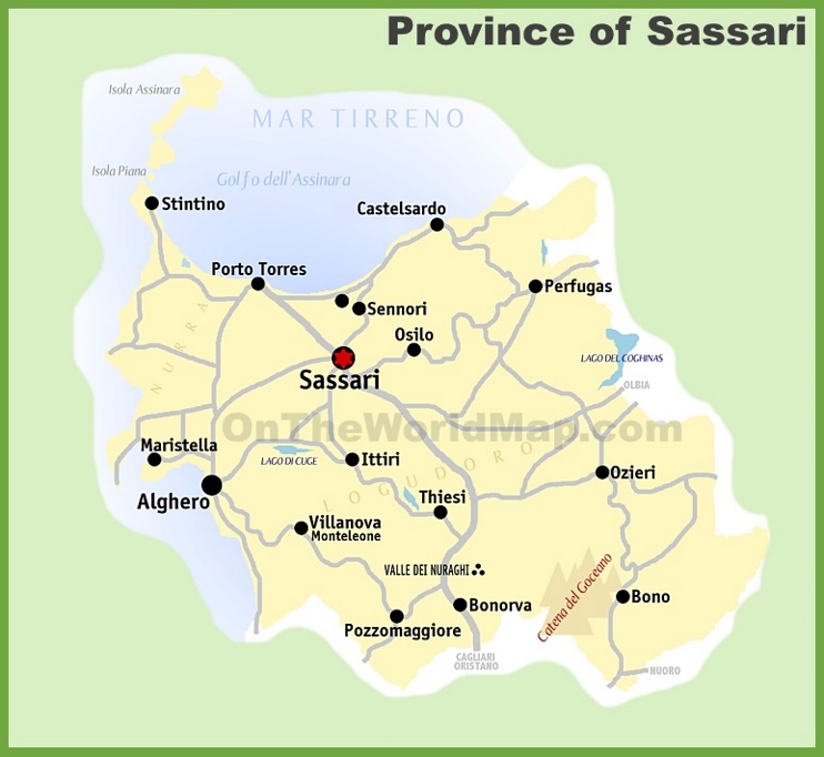 Provincia di Sassari Mappa