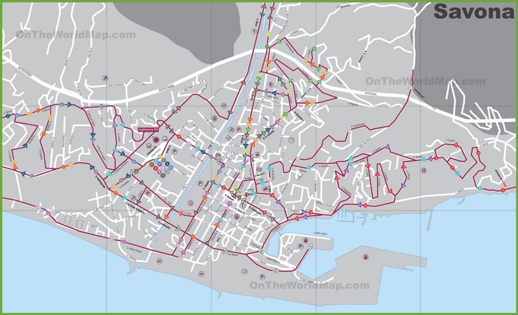 Savona transport map