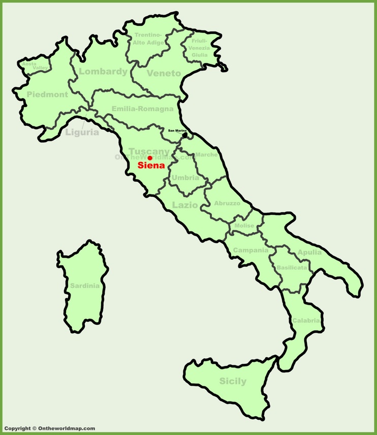 Siena location on the Italy map