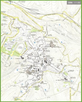 Siena - Mappa con punti di interesse