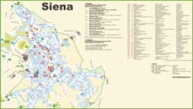 Siena - Mappa delle attrazioni turistiche