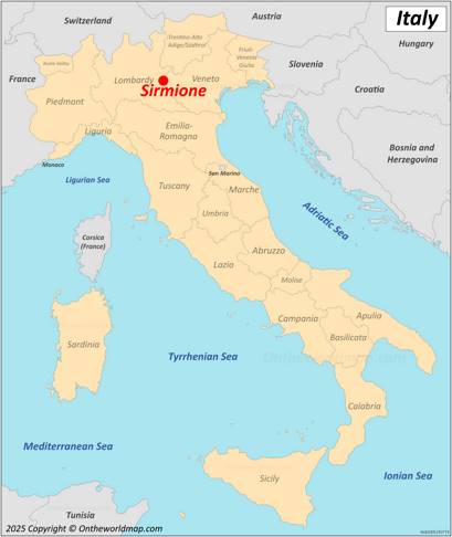 Sirmione Location on the Italy Map