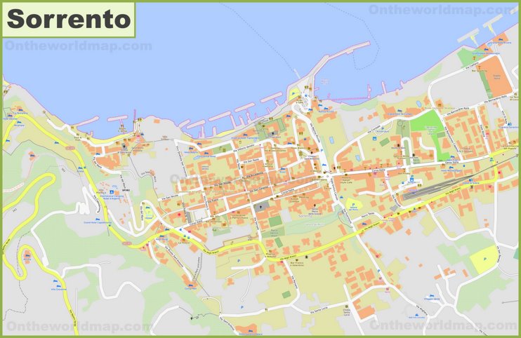 Detailed map of Sorrento