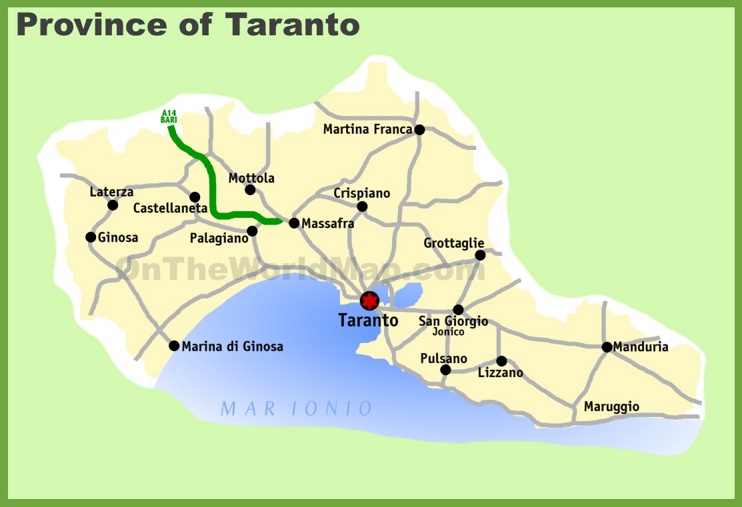 Province of Taranto map