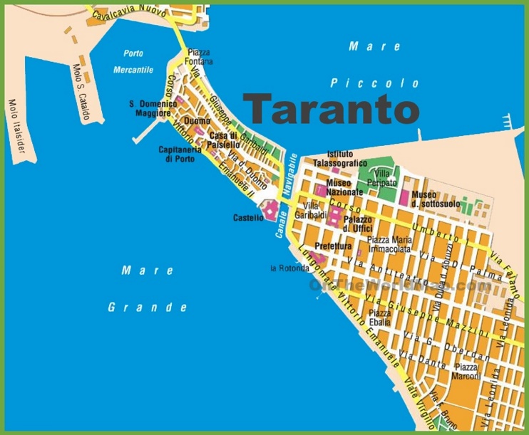 Taranto tourist map