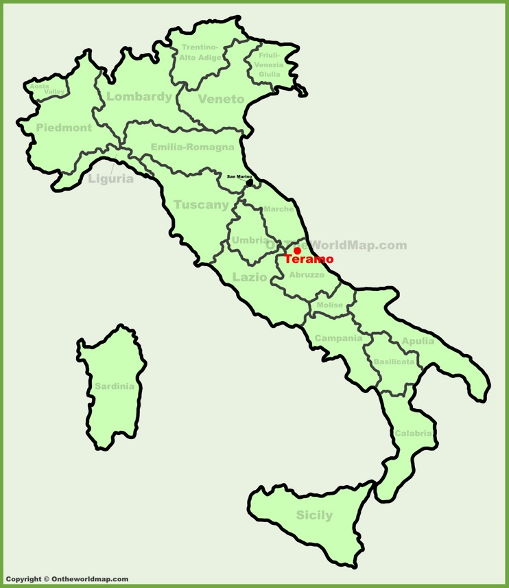 Teramo location on the Italy map