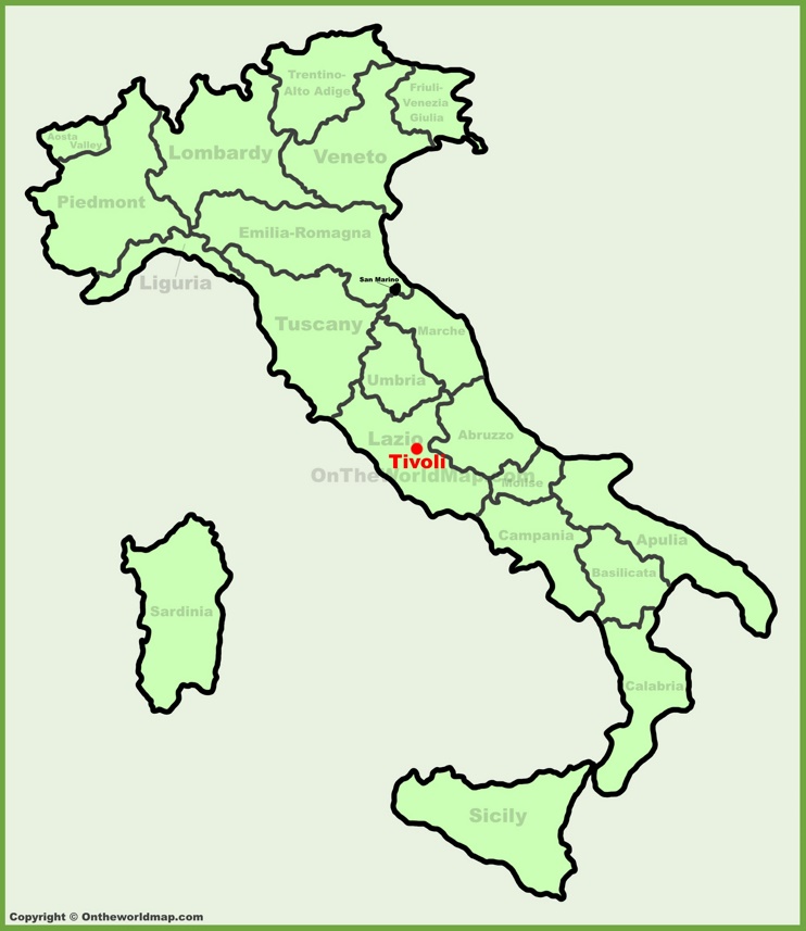 Tivoli location on the Italy map