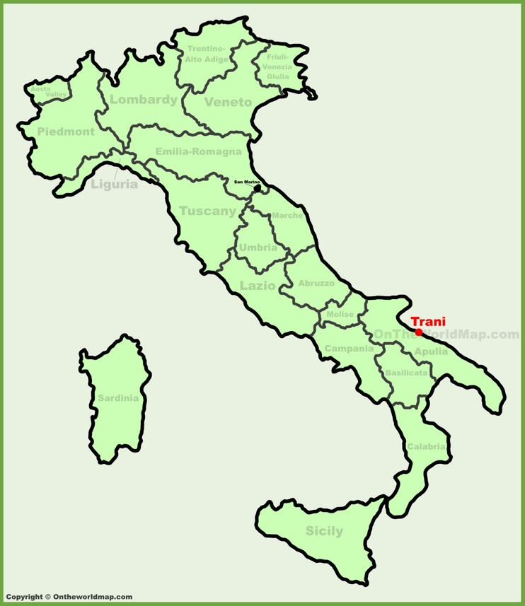 Trani location on the Italy map