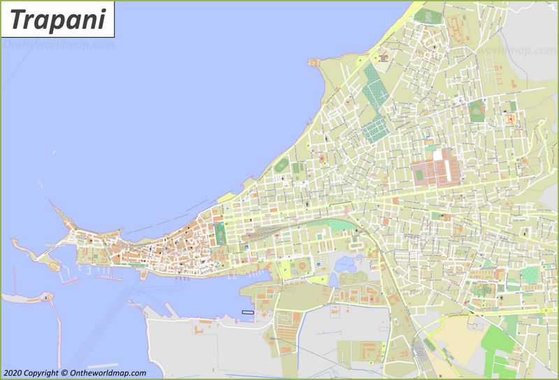 Detailed map of Trapani