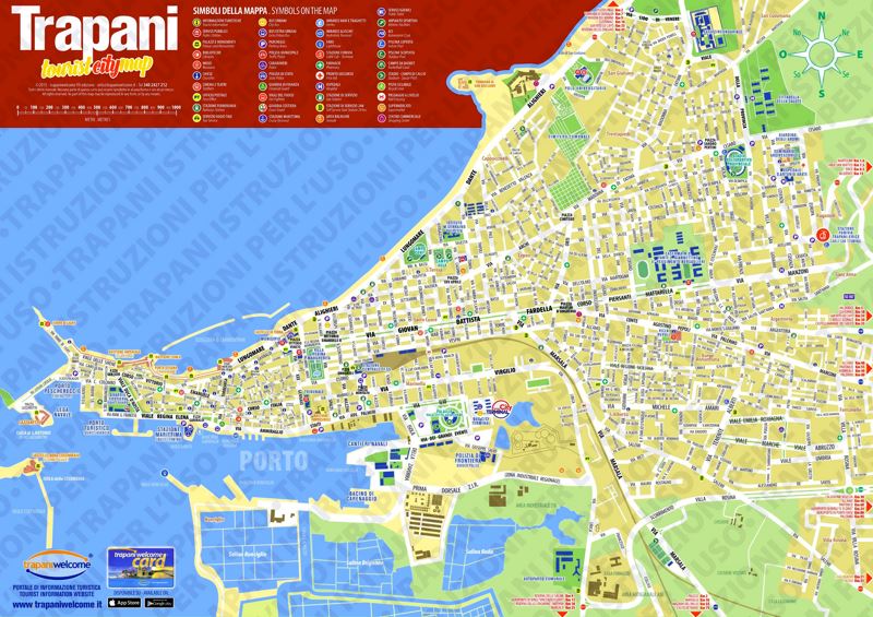 Tourist Map of Trapani With Sightseeings