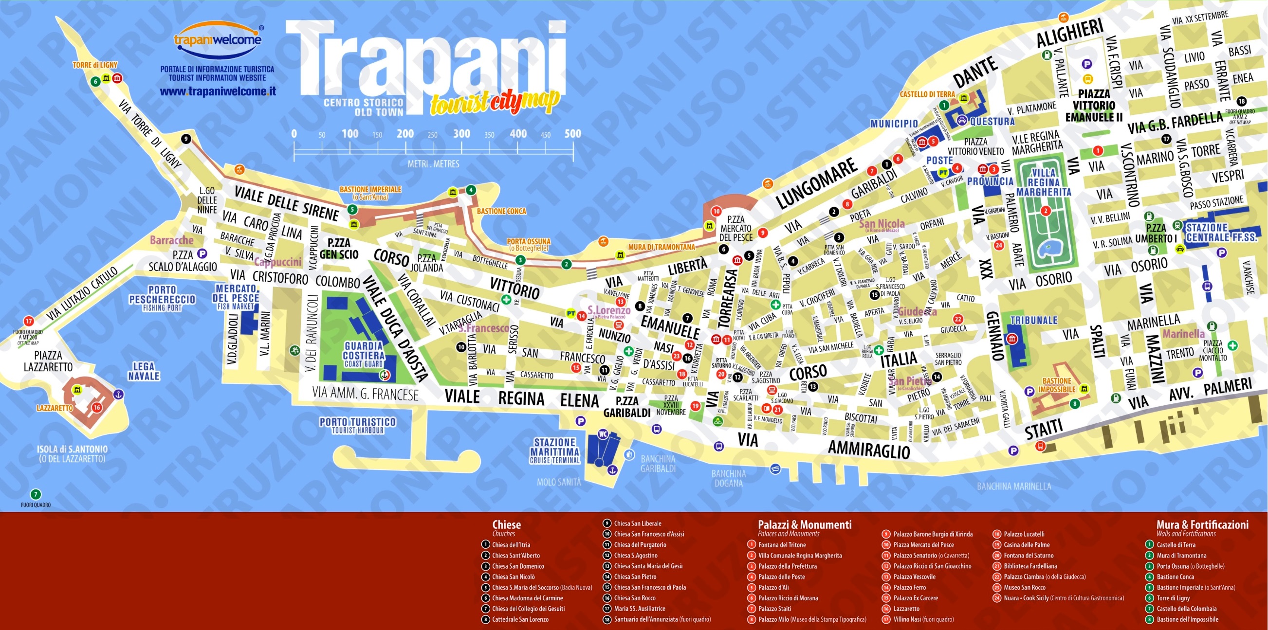 lazio map Trapani old town map