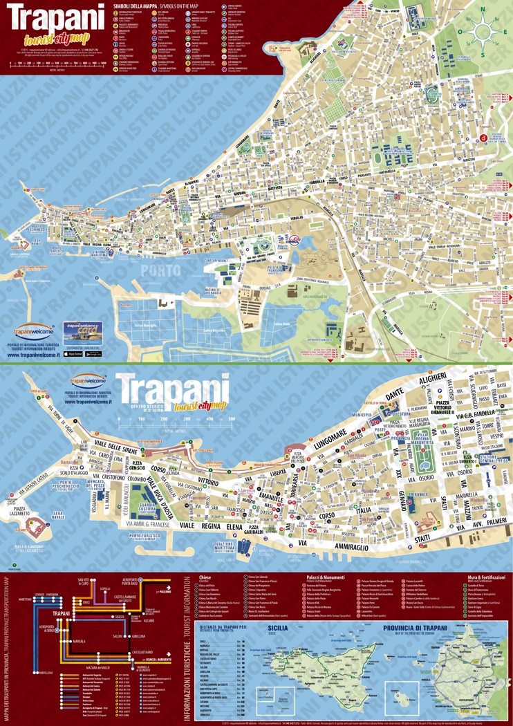 Trapani - Mappa delle attrazioni turistiche