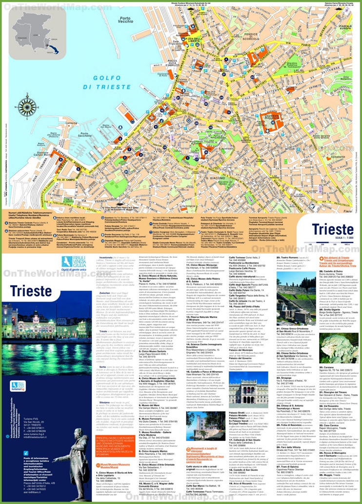 Trieste - Mappa con punti di interesse