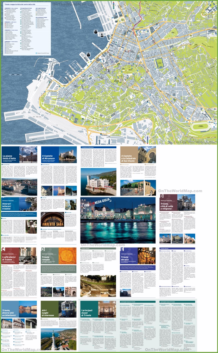 Trieste - Mappa delle attrazioni turistiche