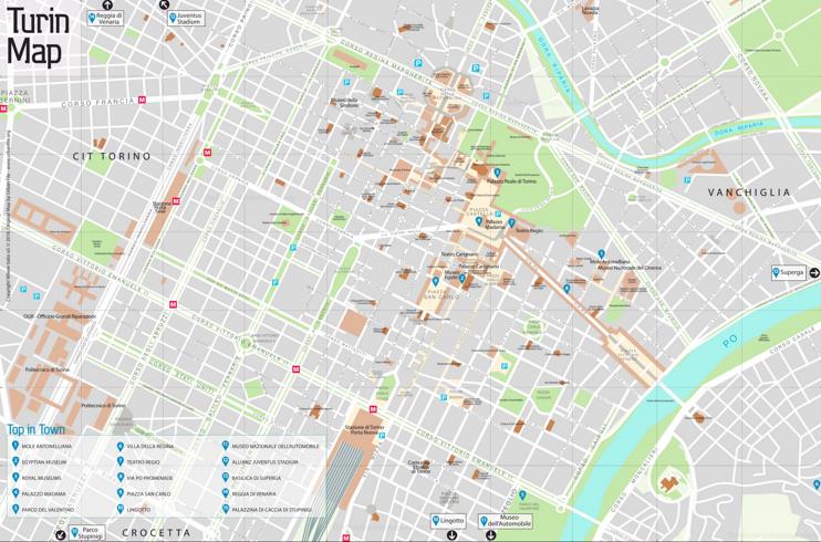 Turin Main Attractions Map