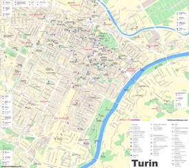 Torino - Mappa con punti di interesse