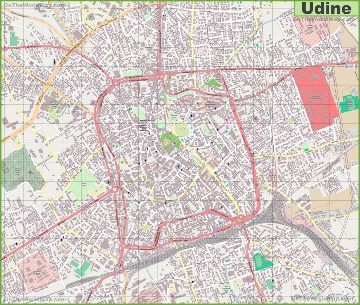 Large detailed map of Udine