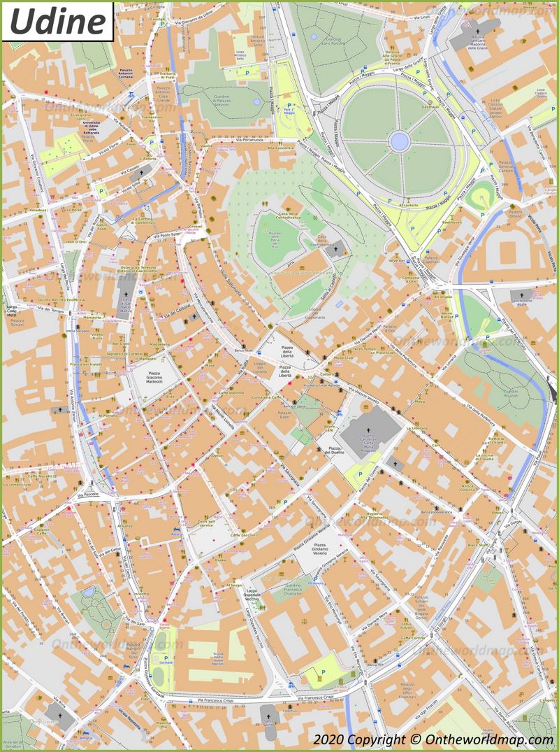 Udine Old Town Map