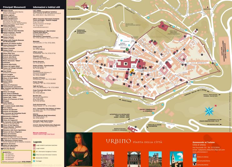 Urbino Tourist Map