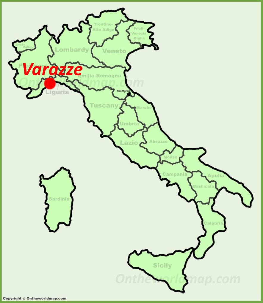 Varazze location on the Italy map