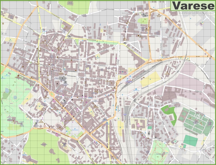 Grande mappa dettagliata di Varese
