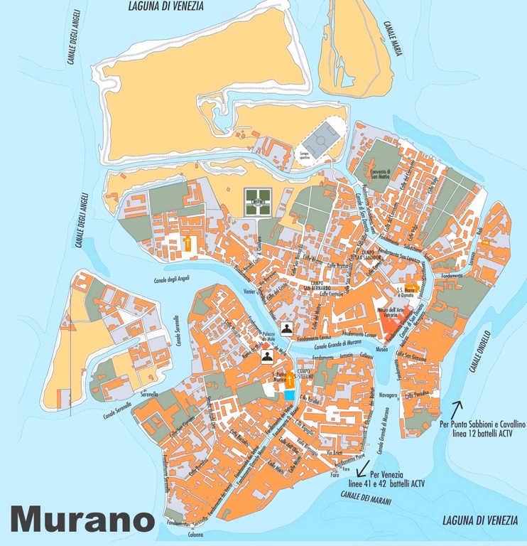 Murano sightseeing map
