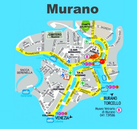 Murano tourist map