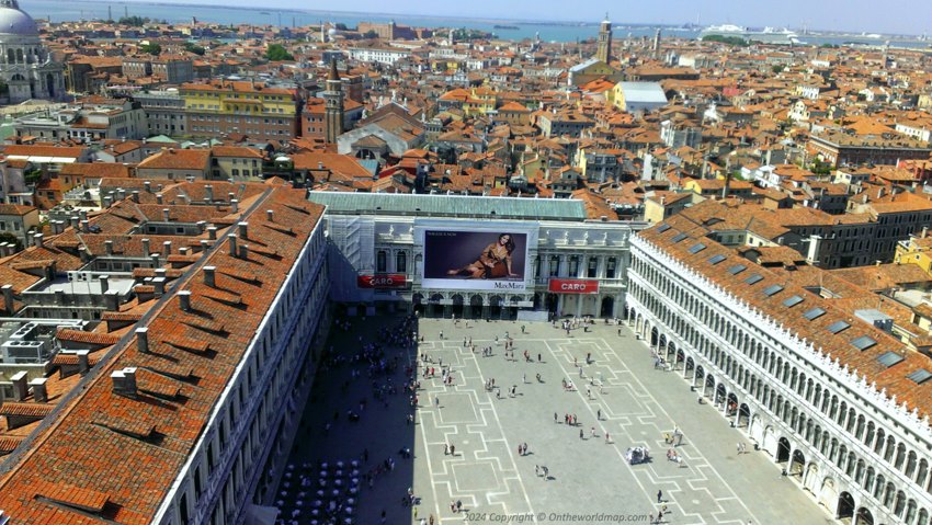 View from St. Mark's Campanile to Piazza San Marco