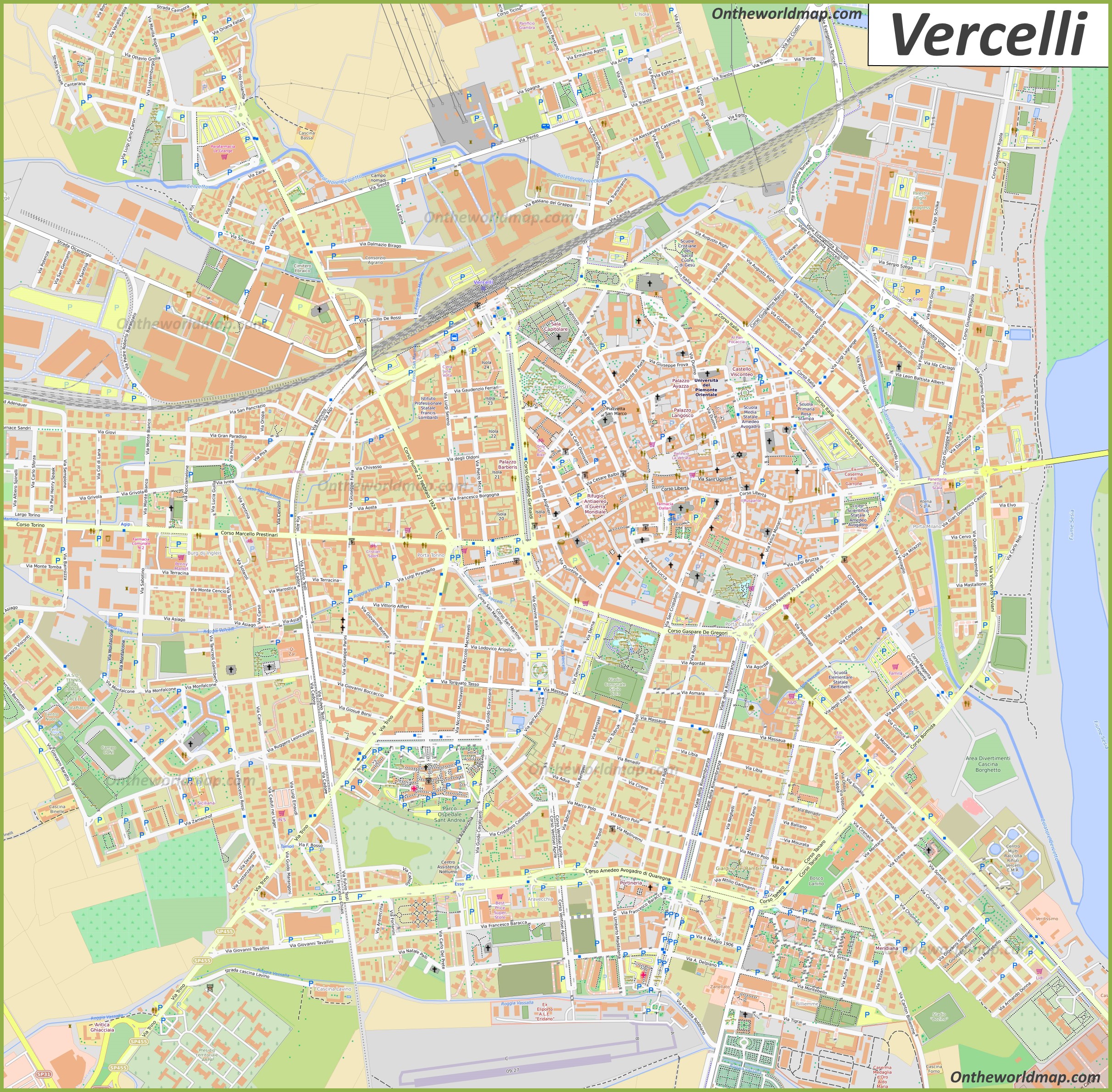Vercelli Maps | Italy | Maps of Vercelli