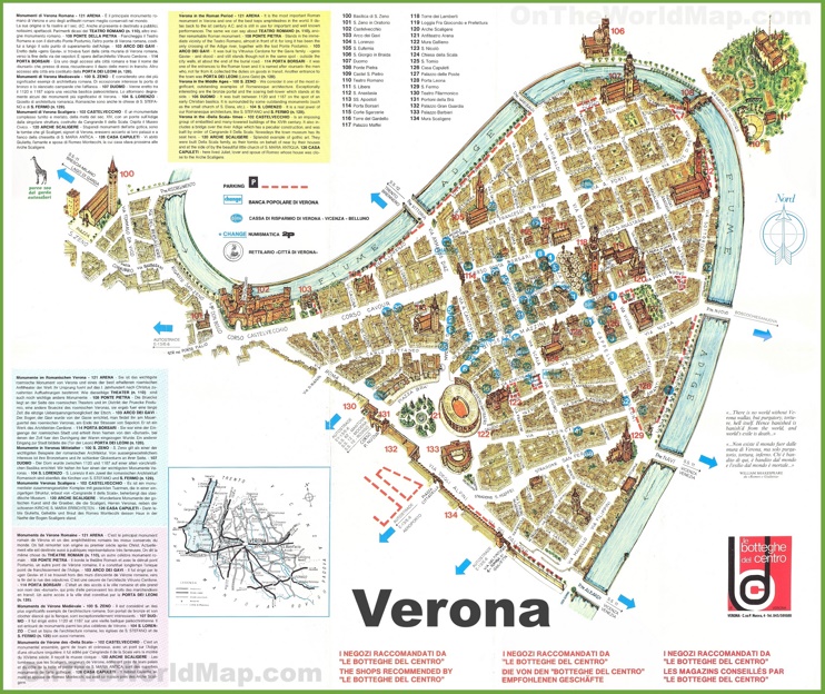 Verona sightseeing map