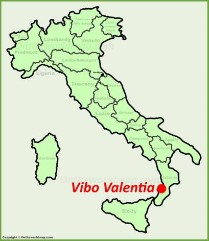 Vibo Valentia location on the Italy map